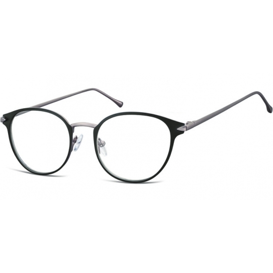 Oprawki okularowe kocie oczy damskie stalowe Sunoptic 940 czarno-grafitowe